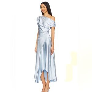NWT ASTR Blue Satin Mairyn Dress l M